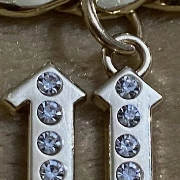 👑Juicy Couture Gold Tone Chain Link Belt Frontal Juicy Charm Drop Size M/L NWT - Picture 5 of 12